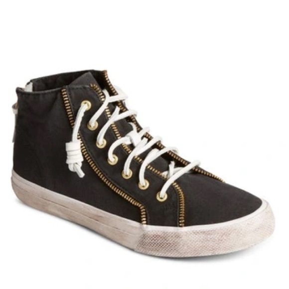 Sperry x Rebecca Minkoff Washed Canvas High Top Sneaker - Size 6 - Picture 1 of 14